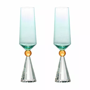 Conjunto 02 Taças de Vidro Ribeiro Pavani Verde