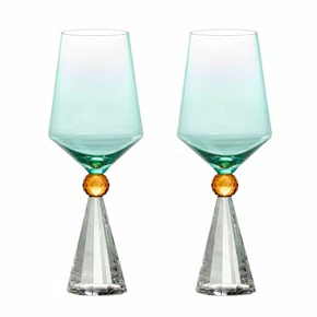 Conjunto 02 Taças de Vidro Ribeiro Pavani Verde