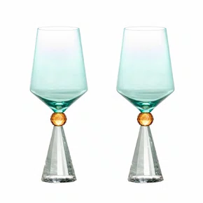Conjunto 02 Taças de Vidro Ribeiro Pavani Verde