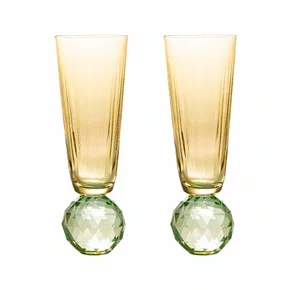 Conjunto 02 Taças de Vidro Riberio Pavani Ambar