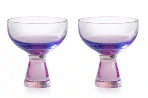 Conjunto 02 Taças de Sobremesa Lilás e Rosa