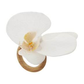 Jogo De 4 Anéis De Guardanapo Orquídea Branca