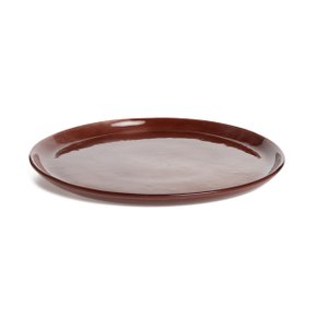 Conjunto 04 Pratos De Refeição Em Vidro Com Borda Tabaco