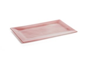 Conjunto 04 Pratos Retangulares Em Vidro Amora 25 x 16 cm