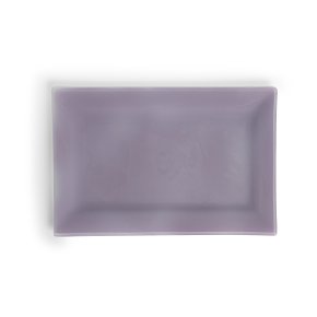 Conjunto 04 Pratos Retangulares Em Vidro Lavanda 25 x 16 cm