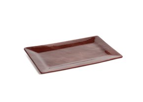 Conjunto 04 Pratos Retangulares Em Vidro Tabaco 25 x 16 cm