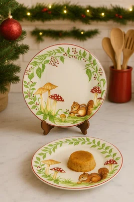 Conjunto 06 Pratos de Sobremesa Equilo na Floresta Luiz Salvador