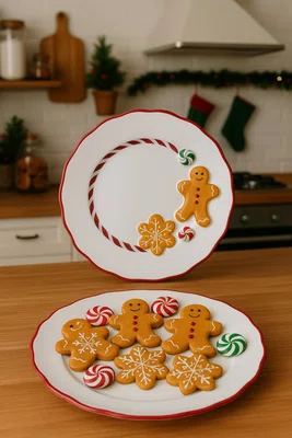 Conjunto 06 Pratos de Sobremesa Gingerbread Luiz Salvador