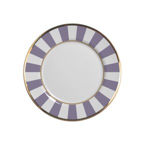 Conjunto 06 Pratos De Sobremesa Lavender Strip Alleanza Cerâmica