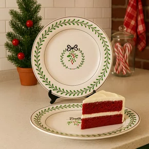 Conjunto 06 Pratos de Sobremesa Natal Renaissance Luiz Salvador