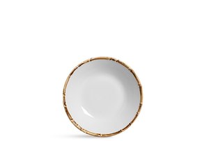Conjunto 06 Pratos Fundos em Cerâmica Bambu Scalla Cerâmica Branco 3,5 cm x 24 cm 