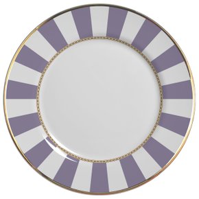 Conjunto 06 Pratos Rasos Lavender Strip Alleanza Cerâmica
