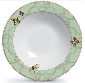 Conjunto 06 Pratos Reto Fundo Liberte Scalla Cerâmica Estampado 4 cm x 22 cm 