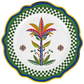 Conjunto 08 Pratos Raso Verde em Porcelana Dolce Vita Baci Milano