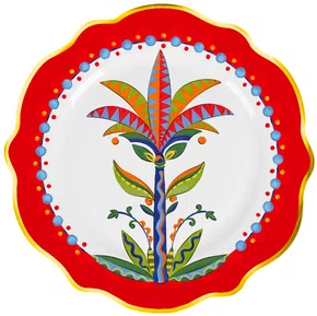 Conjunto 08 Pratos Sobremesa Árvore em Porcelana Dolce Vita Baci Milano