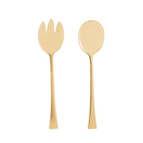 Conjunto 2 Peças Colher E Garfo Aço Inox Dourado Wolff