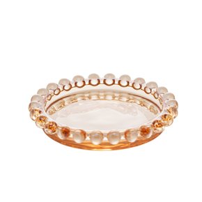 Conjunto 4 Mini Pratos de Cristal Pearl Ambar Wolff 10cm