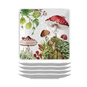 Conjunto 4 Pratos Melamina Moss & Oak Michel Design 15 x 15 cm