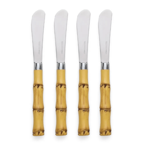 Set 4 Espátulas para Patê Aço Inox Bamboo Kenya