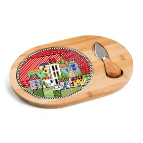 Conjunto Tábua e Faca para Queijo Paese Mio Egan Italy