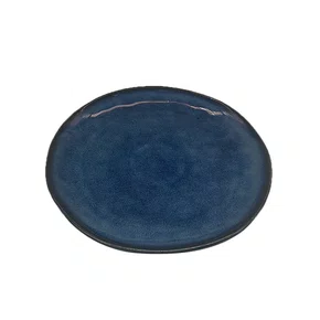 Conjunto De 06 Pratos De Porcelana Azul 20,5 cm