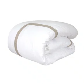 Capa Para Duvet Queen Turin 300 Fios Artelassê Branco/Kaki