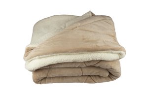 Edredom Genebra Sherpa LCL Queen Bege 2,20x2,40m