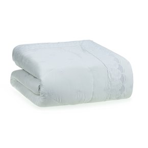Edredom Queen Edelweiss 300 Fios Trussardi Branco/Branco
