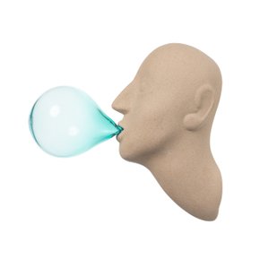 Escultura Cabeça Paula Juchem Tabaco e Bola Verde