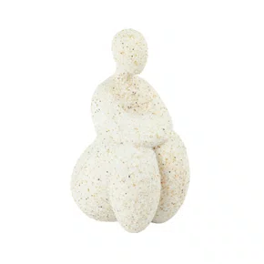 Escultura em Resina Mulher Sentada Lucatti Bege
