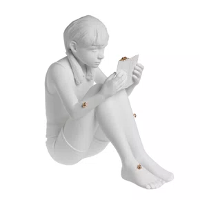 Escultura Menina Livro Sui Objetos 30 x 42 cm