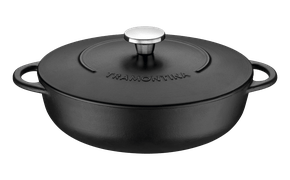 Fritadeira Antiaderente Ferro Esmaltado Trento Tramontina Preto 28cm