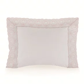 Fronha Bambini Olivia 300 Fios Trussardi Branco e Soft Nude 30cm x 40cm