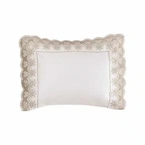 Fronha Lavena 300 Fios Trussardi Branco/Legno 50 x 70 cm