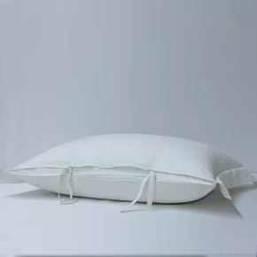 Fronha em Linho e Algodão Noronha 400 Fios Artelassê Branco 50 x 70 cm