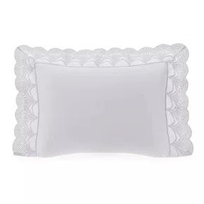 Fronha Palma 300 Fios Trussardi Branco e Platino 50cm x 70cm