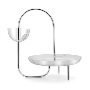 Fruteira Loops 2 Andares Brunno Jahara St James Prata 34 cm