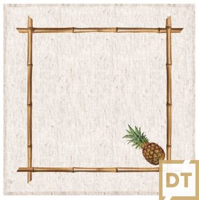 Guardanapo de Mesa Linho Decortextil Off Com Abacaxi 45cm x 45cm