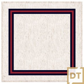 Guardanapo de Mesa Linho Decortextil Off Com Azul 45cm x 45cm