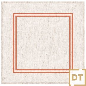 Guardanapo De Mesa Linho Decortextil Off Com Laranja 45cm x 45cm