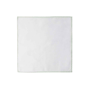 Guardanapo de Tecido Bordado Manu Fisch Branco e Verde 48 cm