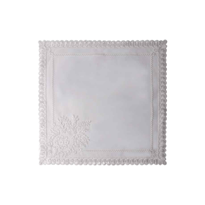 Guardanapo de Tule Bordado Manu Fisch Off White 51 cm