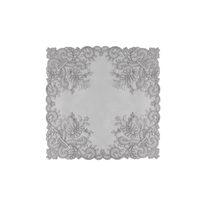 Guardanapo de Tule com Bordado Manu Fisch Cinza