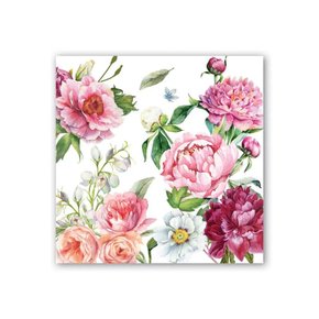 Guardanapo de Papel Michel Design Lanche Bkush Peony 16,5x16,5cm