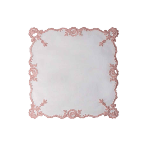 Guardanapo Tule 43,5x0,5x43,5 CM Off White/Rosa Manu Fisch