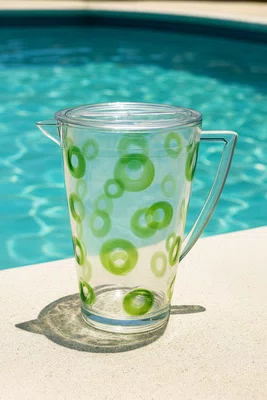 Jarra Acrílico com Tampa Circulos Verde 2,4 Litros