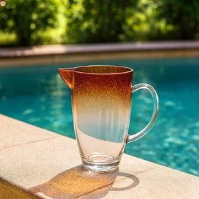 Jarra Acrílico Degradê Bolhas Laranja 2,5 litros