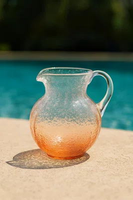 Jarra em Acrílico Detalhes Bolhas Laranja 2,3L