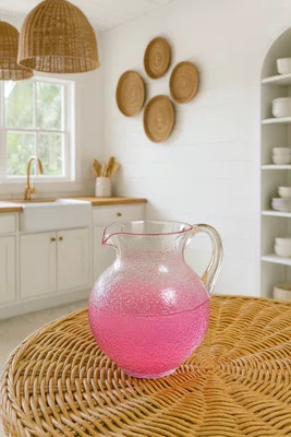 Jarra Pequena em Acrílico Bolhas Rosa