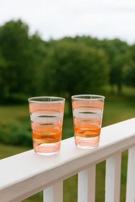 Jogo 02 Copos Acrílico Degradê Rose 590 ml